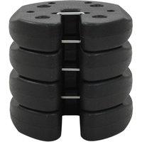 Berkfield Home Gazebo Weight Plates 4 pcs Black 220x50 mm Concrete