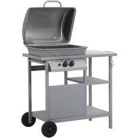 Berkfield Home Gas BBQ Grill with 3-layer Side Table Black & Silver