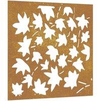 Berkfield Home Garden Wall Decoration 55x55 cm Corten Steel Maple Leaf Design in Brown