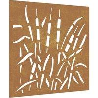 Berkfield Home Garden Wall Decoration 55x55 cm Corten Steel Grass Design in Brown