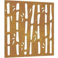 Berkfield Home Garden Wall Decoration 55x55 cm Corten Steel Bamboo Design in Brown