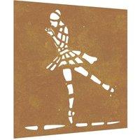 Berkfield Home Garden Wall Decoration 55x55 cm Corten Steel Ballet Dancer Design in Brown