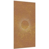 Berkfield Home Garden Wall Decoration 105x55 cm Corten Steel Sun Design in Brown