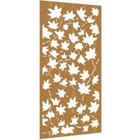 Berkfield Home Garden Wall Decoration 105x55 cm Corten Steel Maple Leaf Design in Brown