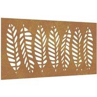 Berkfield Home Garden Wall Decoration 105x55 cm Corten Steel Leaf Design in Brown