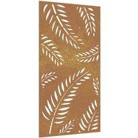 Berkfield Home Garden Wall Decoration 105x55 cm Corten Steel Leaf Design in Brown