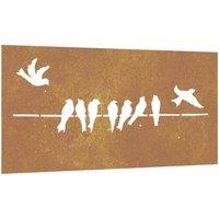 Berkfield Home Garden Wall Decoration 105x55 cm Corten Steel Bird Design in Brown
