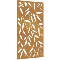 Berkfield Home Garden Wall Decoration 105x55 cm Corten Steel Bamboo Leaf Design in Brown