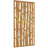 Berkfield Home Garden Wall Decoration 105x55 cm Corten Steel Bamboo Design in Brown