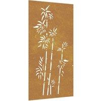 Berkfield Home Garden Wall Decoration 105x55 cm Corten Steel Bamboo Design in Brown