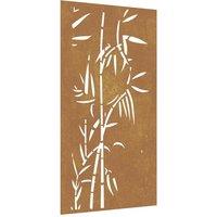 Berkfield Home Garden Wall Decoration 105x55 cm Corten Steel Bamboo Design in Brown
