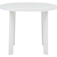 Berkfield Home Garden Table White 89 cm Plastic