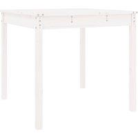 Berkfield Home Garden Table White 82.5x82.5x76 cm Solid Wood Pine