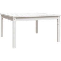 Berkfield Home Garden Table White 82.5x82.5x45 cm Solid Wood Pine