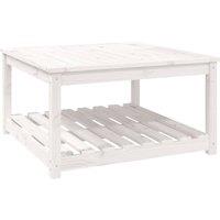 Berkfield Home Garden Table White 82.5x82.5x45 cm Solid Wood Pine