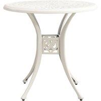 Berkfield Home Garden Table White 78x78x72 cm Cast Aluminium | Size: 78 x 78 x 72 cm