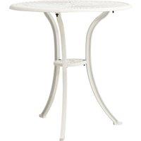Berkfield Home Garden Table White 62x62x65 cm Cast Aluminium | Size: 62 x 62 x 65 cm