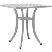 Berkfield Home Garden Table White 53x53x53 cm Cast Aluminium | Size: 53 x 53 x 53 cm