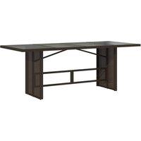 Berkfield Home Garden Table with Glass Top Brown 190x80x75 cm Poly Rattan | Size: 190 x 80 x 75 cm