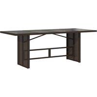 Berkfield Home Garden Table with Glass Top Brown 190x80x74 cm Poly Rattan | Size: 190 x 80 x 74 cm