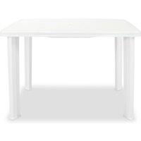 Berkfield Home Garden Table White 101x68x72 cm Plastic | Size: 101 x 68 x 72 cm