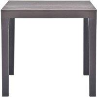 Berkfield Home Garden Table Mocca 78x78x72 cm Plastic in Grey | Size: 78 x 78 x 72 cm