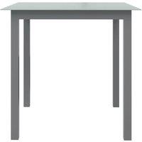 Berkfield Home Garden Table Light Grey 80x80x74 cm Aluminium & Glass | Size: 80 x 80 x 74 cm