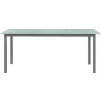 Berkfield Home Garden Table Light Grey 190x90x74 cm Aluminium & Glass | Size: 190 x 90 x 74 cm