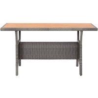 Berkfield Home Garden Table Grey 120x70x66 cm Solid Acacia Wood | Size: 120 x 70 x 66 cm