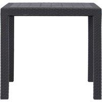 Berkfield Home Garden Table Brown 79x79x72 cm Plastic Rattan Look | Size: 79 x 79 x 72 cm