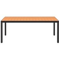 Berkfield Home Garden Table Brown 185x90x74 cm Aluminium & WPC | Size: 185 x 90 x 74 cm