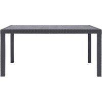 Berkfield Home Garden Table Brown 150x90x72 cm Plastic Rattan Look | Size: 150 x 90 x 72 cm