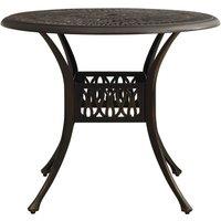 Berkfield Home Garden Table Bronze 90x90x74 cm Cast Aluminium in Brown | Size: 90 x 90 x 74 cm