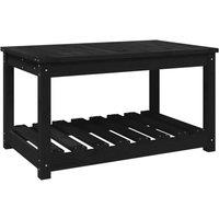 Berkfield Home Garden Table Black 82.5x50.5x45 cm Solid Wood Pine