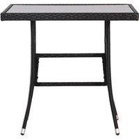Berkfield Home Garden Table Black 80x80x74 cm Poly Rattan | Size: 80 x 80 x 74 cm