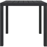 Berkfield Home Garden Table Black 80x80x74 cm Aluminium & WPC | Size: 80 x 80 x 74 cm