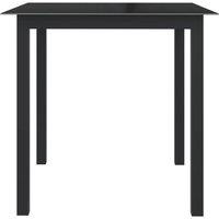 Berkfield Home Garden Table Black 80x80x74 cm Aluminium & Glass | Size: 80 x 80 x 74 cm