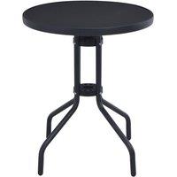Berkfield Home Garden Table Black 80 cm Steel & Glass