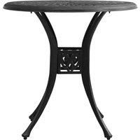 Berkfield Home Garden Table Black 78x78x72 cm Cast Aluminium | Size: 78 x 78 x 72 cm