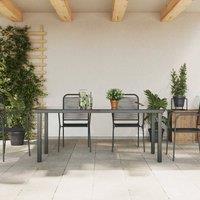 Berkfield Home Garden Table Black 190x90x74 cm Aluminium & Glass | Size: 190 x 90 x 74 cm