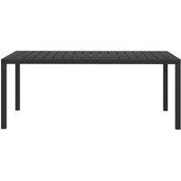 Berkfield Home Garden Table Black 185x90x74 cm Aluminium & WPC | Size: 185 x 90 x 74 cm