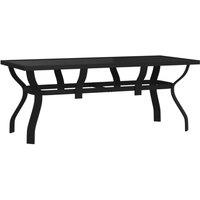 Berkfield Home Garden Table Black 180x80x70 cm Steel & Glass | Size: 180 x 80 x 70 cm