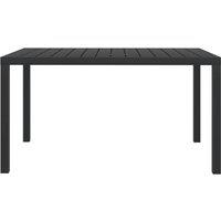Berkfield Home Garden Table Black 150x90x74 cm Aluminium & WPC | Size: 150 x 90 x 74 cm