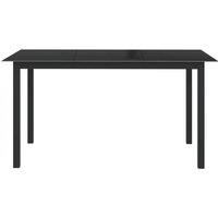 Berkfield Home Garden Table Black 150x90x74 cm Aluminium & Glass | Size: 150 x 90 x 74 cm