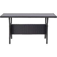 Berkfield Home Garden Table Black 120x70x66 cm Poly Rattan | Size: 120 x 70 x 66 cm