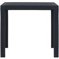 Berkfield Home Garden Table Anthracite 79x79x72 cm Plastic Rattan Look in Black | Size: 79 x 79 x 72 cm