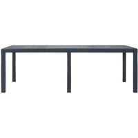 Berkfield Home Garden Table Anthracite 220x90x72 cm Plastic Rattan Look in Black | Size: 220 x 90 x 72 cm