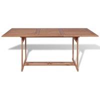 Berkfield Home Garden Table 180x90x75 cm Solid Teak Wood in Brown | Size: 180 x 90 x 75 cm