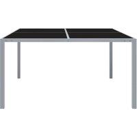 Berkfield Home Garden Table 130x130x72 cm Grey Steel & Glass | Size: 130 x 130 x 72 cm