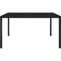 Berkfield Home Garden Table 130x130x72 cm Black Steel & Glass | Size: 130 x 130 x 72 cm